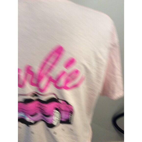 Pink Barbie Crop Top Womens Car Size Large L T Shirt - Picture 5 of 5